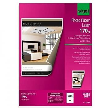 Papel Fotográfico Sigel LP342 A4, 170g, Brillante Doble Cara, 200 Hojas