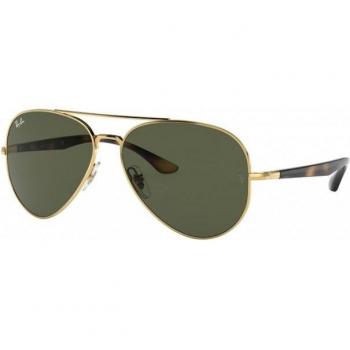 Ray-Ban RB3675 001/31 Aviator Sunglasses Gold Frame Green Classic G-15 Lenses 58mm