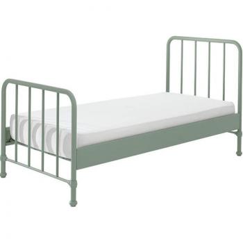 Cama juvenil Bronxx de metal color verde oliva 90 x 200 cm