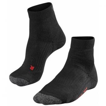 Falke TE2 Women's Short Tennis Socks - Black, Size 37-38, Anti-Blister Cotton