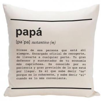 UO Funda de Cojín, Estampado Papá, Definición, Algodón-Poliéster, Negro, 45x45x2 cm
