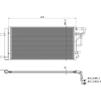 Condensador de aire acondicionado NRF 350491 con secador, junta anular 17,2 x 12,8 x 590 para HYUNDAI i30 III Fastback