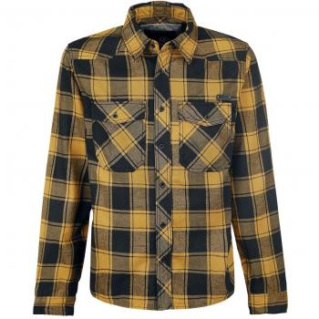 Camisa de franela a cuadros Brandit para hombre Negro, amarillo L