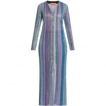Missoni Women's Multicolor Striped Long Cardigan Sweater, Size S