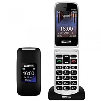 MAXCOM MM824 Negro MÓVIL Senior Tipo Concha 2.4'' Y 1.44'' CÁMARA 2MP BOTÓN SOS Radio FM Ranura MICROSD