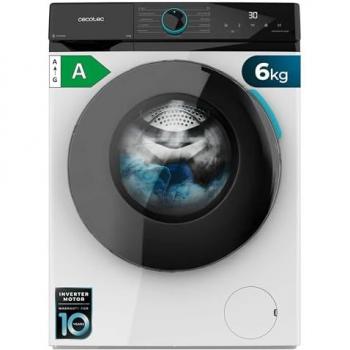 Lavadora de Carga Frontal Cecotec Bolero DressCode 6160 Inverter 6kg, 1200RPM, 11 Programas, Bajo Consumo, Motor Inverter Plus, Steam Max, Drum Clean, Programa Ráp