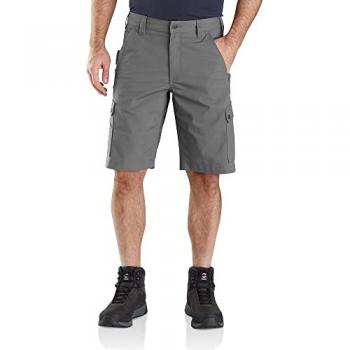 Carhartt Rugged Flex Relaxed Fit Ripstop Cargo Work Shorts - Gris, 34W, Pantalones Cortos Utility para Hombres