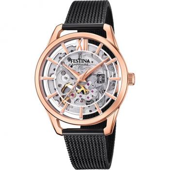 Reloj Festina Automatic Skeleton F20628/3 de Acero Negro para Mujer
