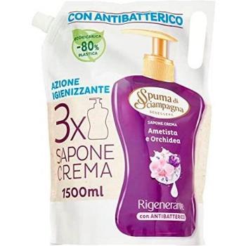 Spuma Di Sciampagna Ecorecarga - Jabón líquido manos amatista y orquídea, 1500 ml