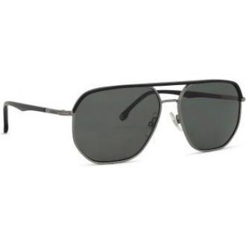 Carrera 304/S KJ1 M9 Unisex Square Metal Sunglasses - Black/Ruthenium, Prescription or Non-Prescription, Anti-Reflective