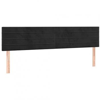 Cabecero con LED de terciopelo negro 160x5x78/88 cm