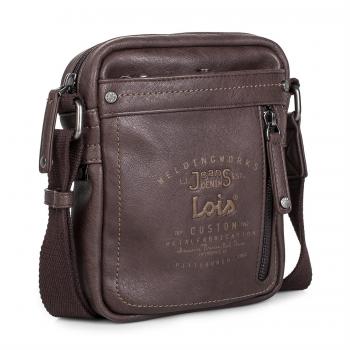 LOIS - Connecticut Bandolera en polipiel para caballero, Color Marron