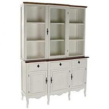 Vitrina DKD Home Decor Blanco Marrón Cristal Madera de Paulonia