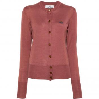 Vivienne Westwood Women's Bea Wool And Silk Blend Cardigan in Bordeaux | Size Large | 1803002PY001AH409