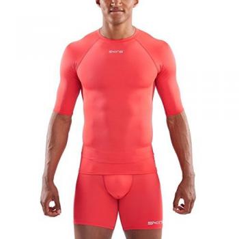 SKINS DNAmic Force - Camiseta de Manga Corta para Hombre, Talla S, Color Rojo