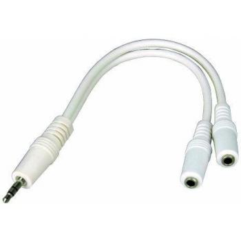 Waytex 21901 - Adaptador Splitter de Audio y Video Jack 3.5mm Estéreo, 1 Macho a 2 Hembras
