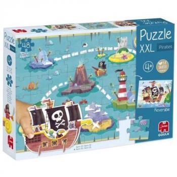 PUZZLE XXL PIRATAS: JUEGO DE MESA EDUCATIVO CON 48 PIEZAS REVERSIBLES