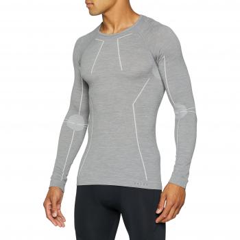 Camiseta de Manga Larga para Hombre Falke Wool-Tech - Secado Rápido - Color Gris - Talla XXL