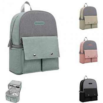 Mochila Térmica Nia de Kikkaboo - Bolso Cambiador, mochila pañales con apertura con cremallera, varios compartimentos, color verde