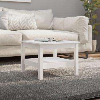 Mesa de centro de madera maciza de pino blanco 55x55x40 cm, natural, gris y más, mesita de salón o comedor o auxiliar, mesa de café