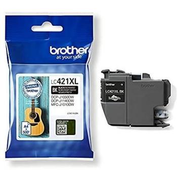 Brother LC421XLBK High Yield Black Original Ink Cartridge, 500 Pages