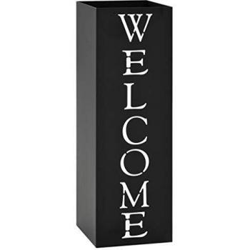 vidaXL Umbrella Stand Welcome Steel Black
