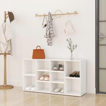 Zapatero con Banco de Madera Contrachapada Blanco 103x30x54,5 cm en Multicapa