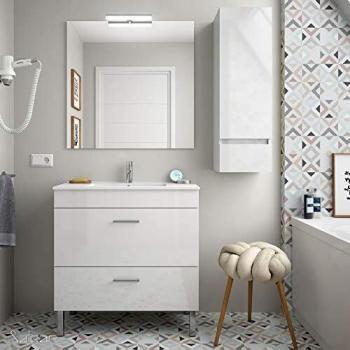 Salgar Almagro Conjunto Mueble de baño, Tableros de partículas, Blanco, Extra Grande