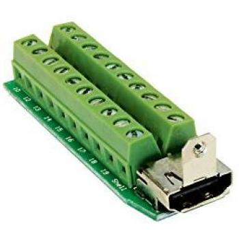 Adaptador HDMI Exsys EX-49065 con Bloque de Terminales de 20 Pines, 10 cm, Verde y Plata, RoHS, Temperatura de Operación 0 - 55 °C