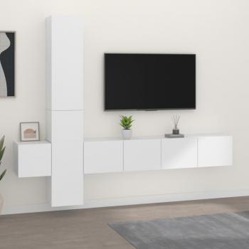 Set de muebles para TV 5 piezas madera contrachapada blanco 80 x 30 x 30 cm