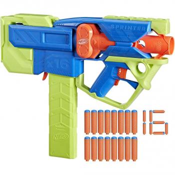 Nerf N Series Sprinter - Pistola juguete de alta velocidad, diseño ergonómico, capacidad para múltiples dardos, incluye 10 dardos foam, mecanismo de disparo rápido y seguro