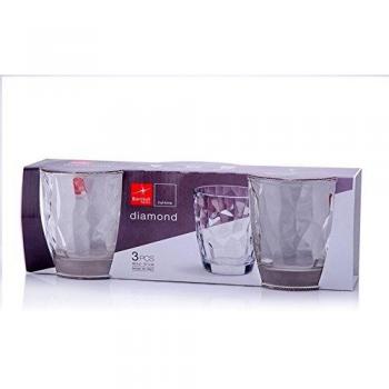 3 pieza Whiskey Glässer, Whisky Glässer 390 ml cada uno, Diamond PM103