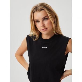 Borg Black Cropped Tank Top