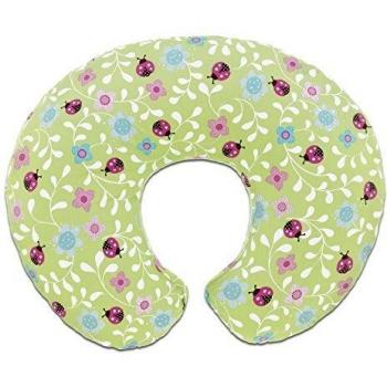 Boppy 08079902370000 - Cojín de lactancia de algodón con estampado Lady Bug Lane, color verde y rojo