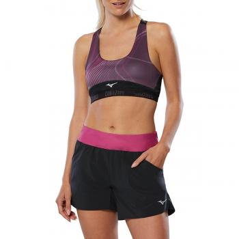 Mizuno Alpha Graphic Sujetador Deportivo Mujeres - Lila, Negro
