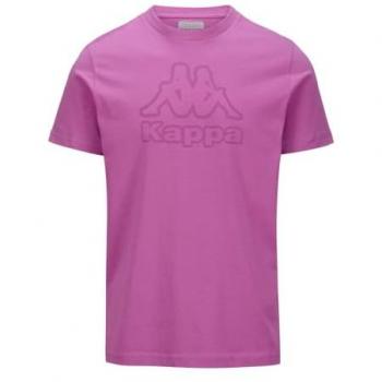 Camiseta Kappa Cremy manga corta violeta hombre M algodón logo bordado sportwear lila 331G3CW_A01