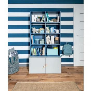 Estantería Calicosy de 8 estantes con mueble inferior y 2 puertas - Stige