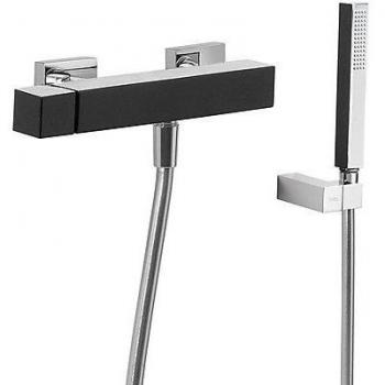 Tres Griferia - Monomando Ducha Ducha De Mano Anticalcárea Con Soporte Orientable Y Flexo Satin