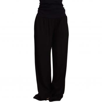 GF Ferre Black High Waist Straight Long Dress Trouser Pants - IT40|S, Gianfranco Ferré, Wide Trousers, female, Black, Size: XS Authentic GF Ferre High Waist Straight Trousers