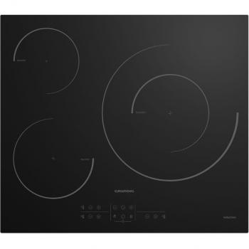 Placa de Inducción Grundig GIEI 613323 MN - 60cm, 3 Zonas, 7200W, Negro