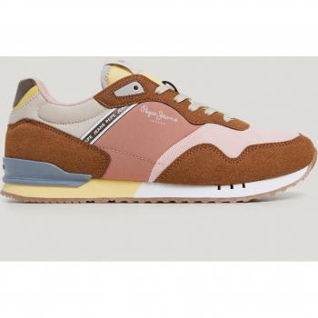 Pepe Jeans London Urbans Women's Running Sneakers - Brown/Pink/Yellow, Size 41