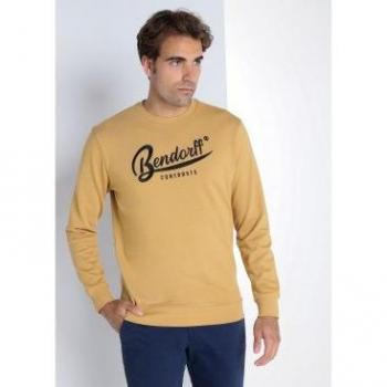 Sudadera básica con cuello caja mostaza de Bendorff para hombre