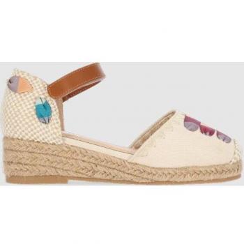 Chika10 Kids Sierna 05 Alpargatas de Cuña con Cierre Adherente Beige
