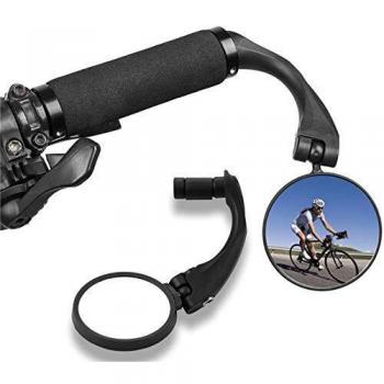 Espejo Retrovisor de Bicicleta, 360°Grados Giran Ajustable Espejo Retrovisor del Manillar,Ajustable Montado Plástico Espejo Convexo para Bicicletas de Carretera, Bicicletas de Montaña, Motocicletas