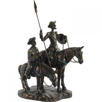 Figura resina Quijote y Sancho envejecidos de 20x15x28 cm
