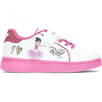 Zapatillas Deportivas Lelly Kelly Ballet Niña Blanco Fucsia con Faldas Intercambiables LKAA-2280