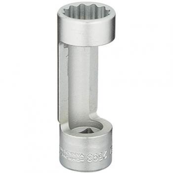 Llave de vaso para amortiguadores HAZET 2593-21, cuadrado hueco de 1/2 pulgadas (12,5 mm), perfil hexagonal doble exterior de 21 mm