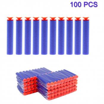 XiDe 100pcs Espuma Relleno Suave Dardos Refill Foam Darts Recarga Balas Nerf Dardos para Nerf N-strike Elite Serie Niños Juguete Pistola Azul - Dardos de Succión