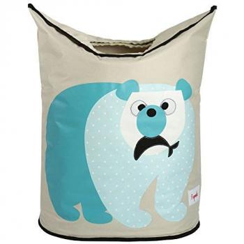 3 Sprouts - Cesta de lavandería - Cesta para guardar la ropa de bebé, guardar la ropa de bebé, Oso Polar