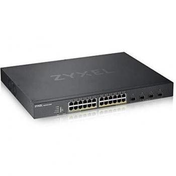 Zyxel Switch PoE+ inteligente de 24 puertos Ethernet Gigabit con 375 vatios y 4 ranuras 10G SFP+, modo Cloud híbrido [XGS1930-28HP]